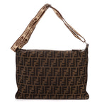 Shoulder Bag Selleria Crossbody Dark Brown Zucca Canvas