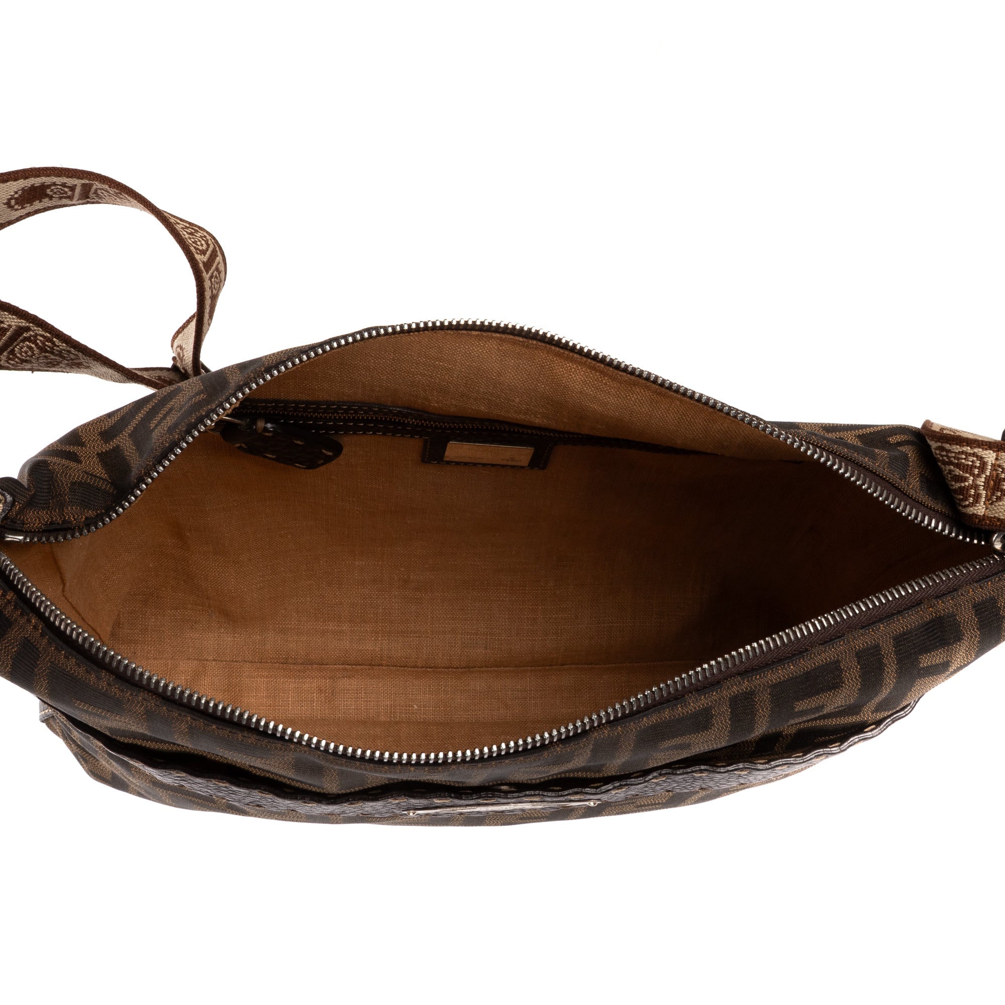 Shoulder Bag Selleria Crossbody Dark Brown Zucca Canvas