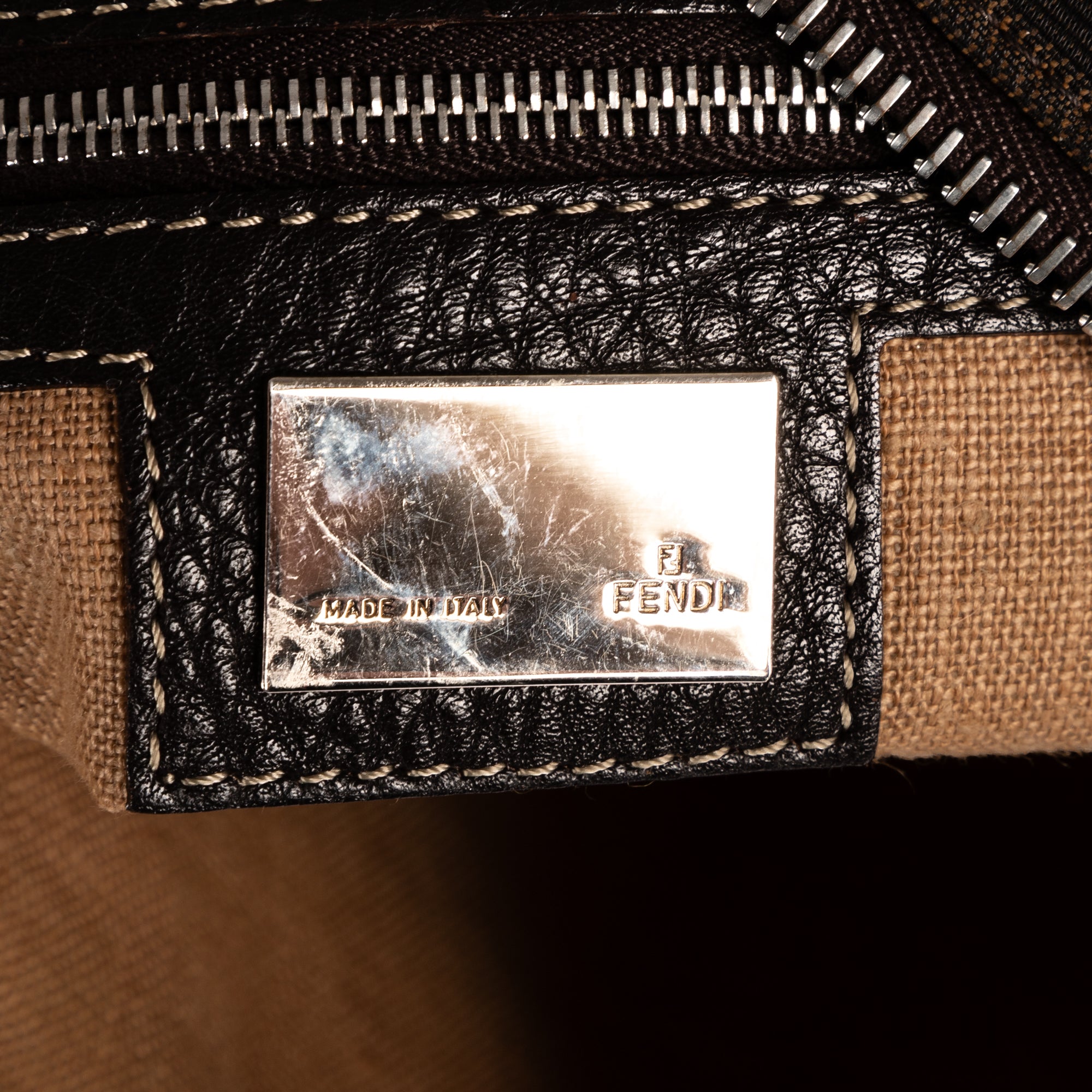 Shoulder Bag Selleria Crossbody Dark Brown Zucca Canvas