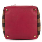 Handbag Shopper Tote Fushia Calfskin with Pequin Canvas