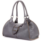 Shoulder Bag By The Way Top Handle Purple Grained Calfskin Leather