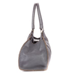Shoulder Bag By The Way Top Handle Purple Grained Calfskin Leather