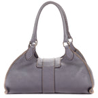 Shoulder Bag By The Way Top Handle Purple Grained Calfskin Leather