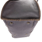 Shoulder Bag By The Way Top Handle Purple Grained Calfskin Leather