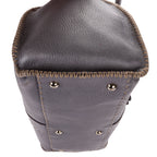 Shoulder Bag By The Way Top Handle Purple Grained Calfskin Leather