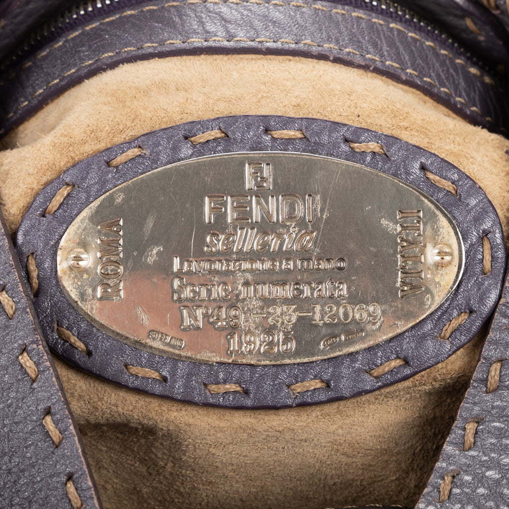 Shoulder Bag By The Way Top Handle Purple Grained Calfskin Leather