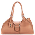 Shoulder Bag By The Way Top Handle Pink Grained Calfskin Leather
