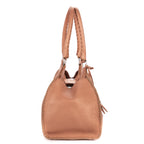 Shoulder Bag By The Way Top Handle Pink Grained Calfskin Leather