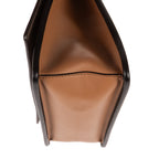 Shoulder Bag Kan I Brown Zucca Embossed Calfskin Leather