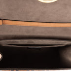 Shoulder Bag Kan I Brown Zucca Embossed Calfskin Leather