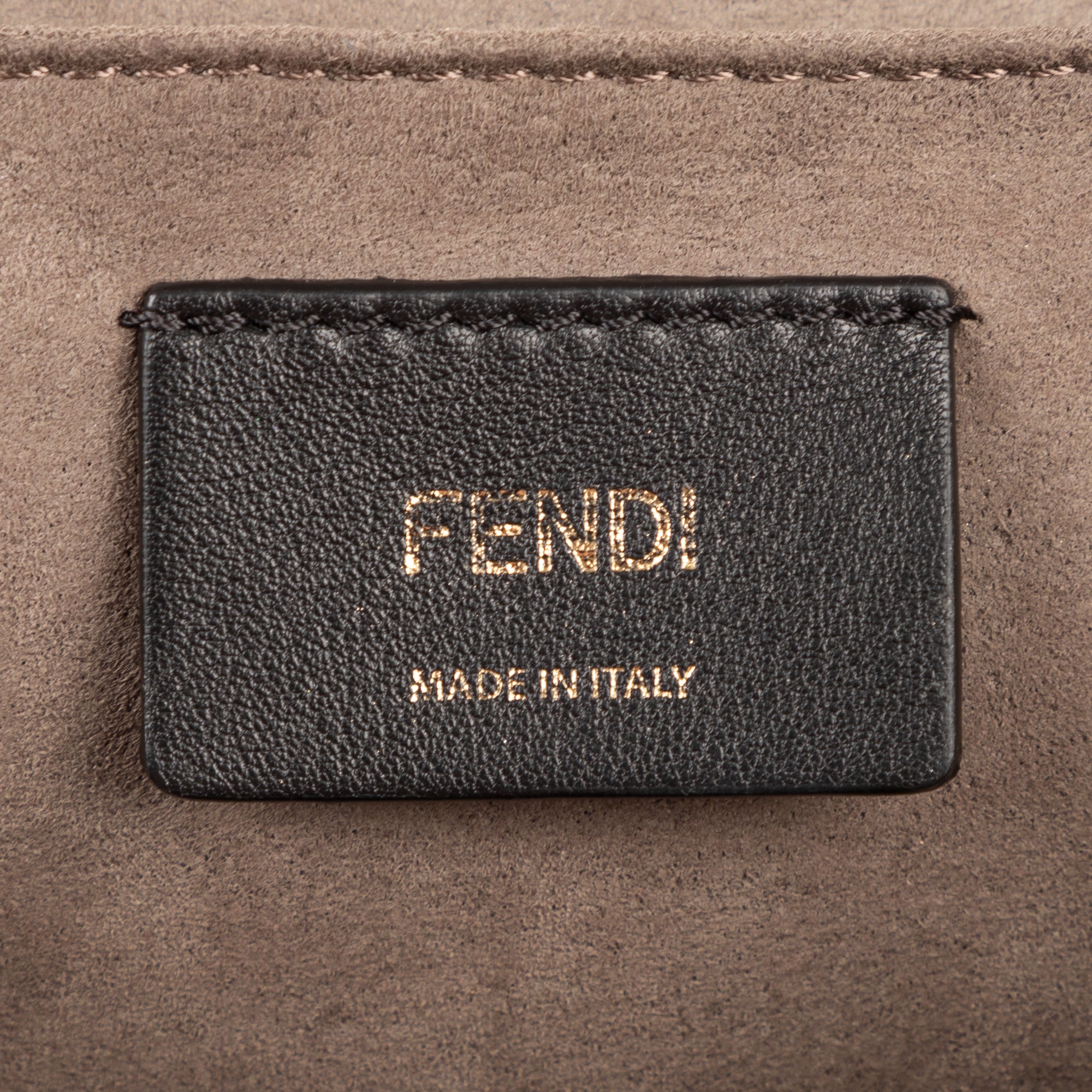 Shoulder Bag Kan I Brown Zucca Embossed Calfskin Leather