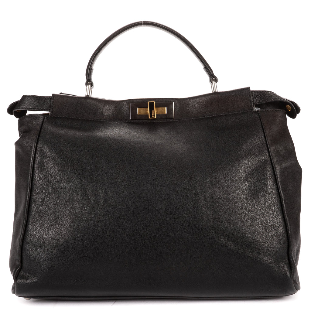 Shoulder Bag Large Peekaboo Large Black Selleria Leather
