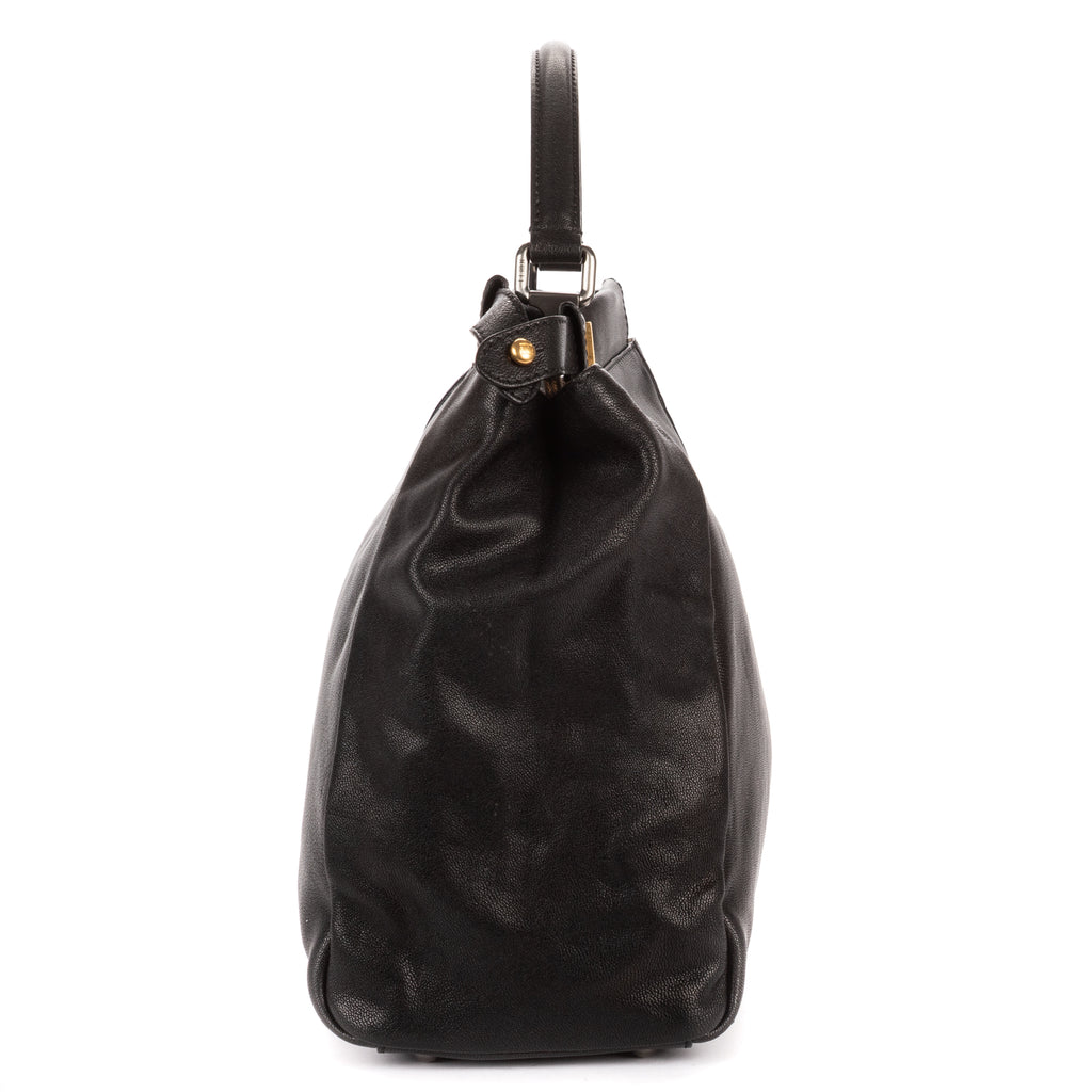 Shoulder Bag Large Peekaboo Large Black Selleria Leather