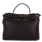 Shoulder Bag Large Peekaboo Large Black Selleria Leather