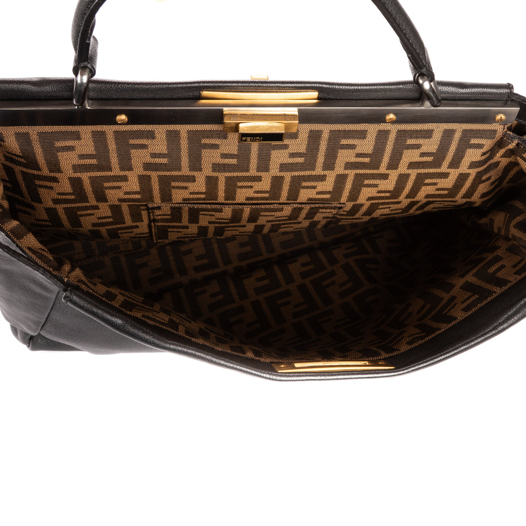 Shoulder Bag Large Peekaboo Large Black Selleria Leather