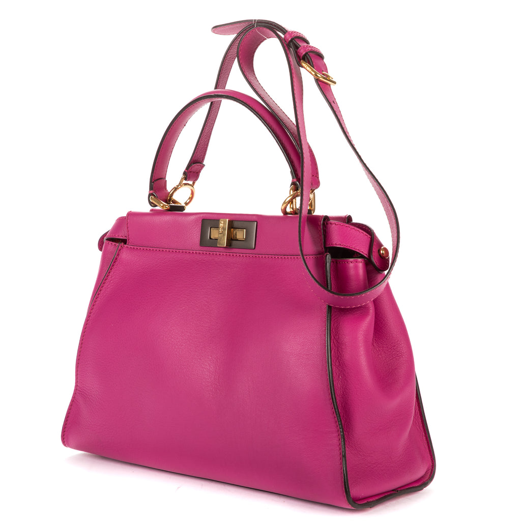 Shoulder Bag Medium Peekaboo Medium Fuchsia Selleria Leather