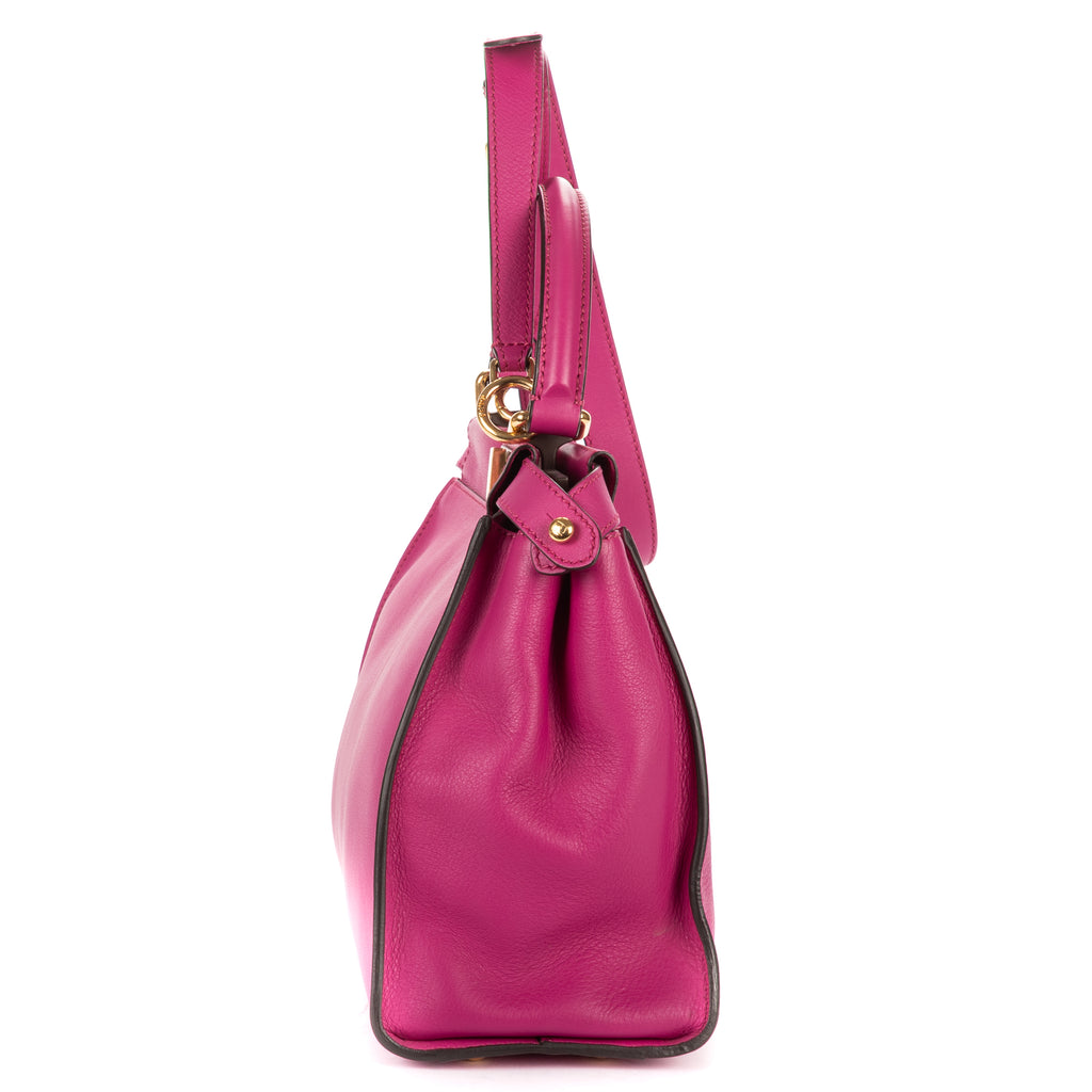 Shoulder Bag Medium Peekaboo Medium Fuchsia Selleria Leather