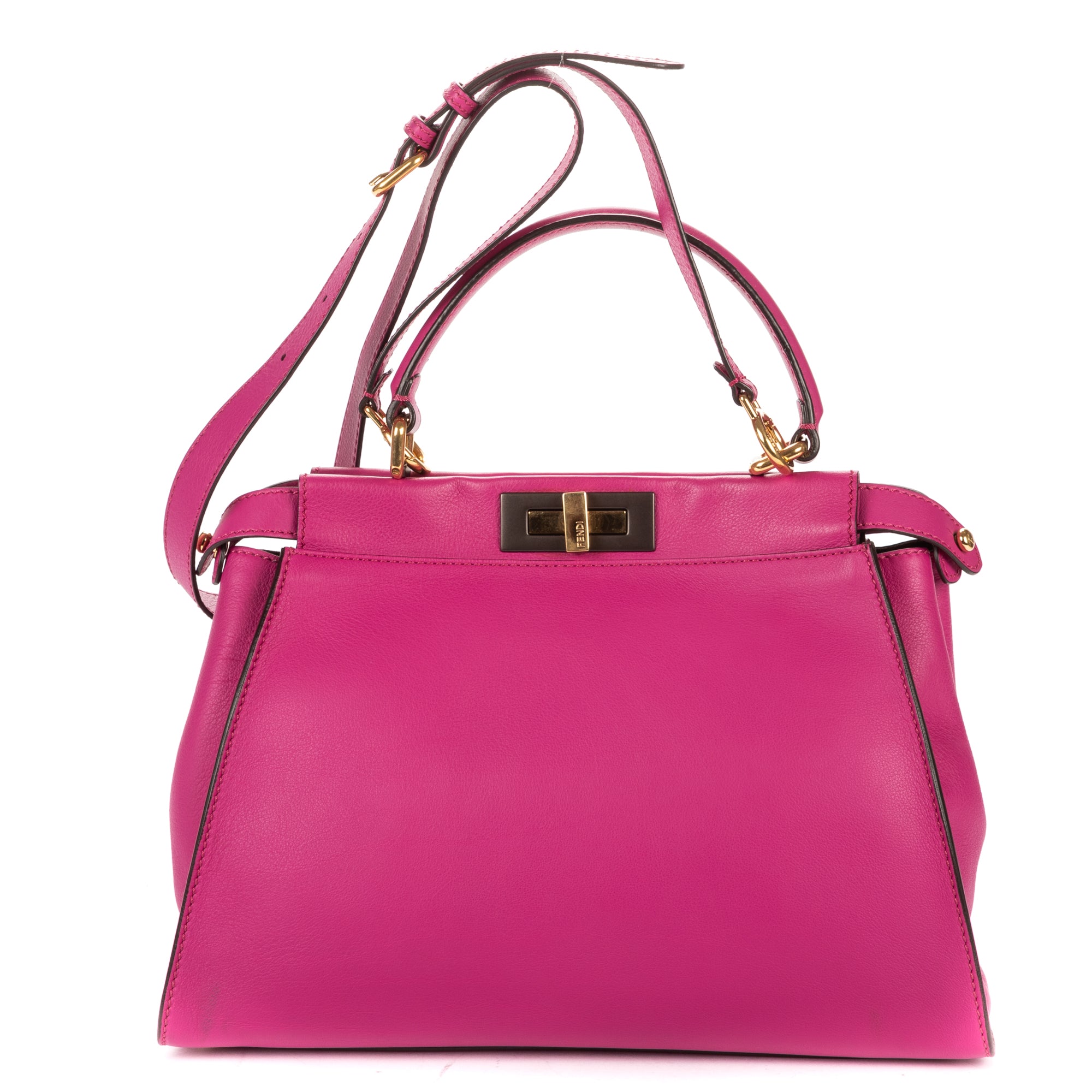 Shoulder Bag Medium Peekaboo Medium Fuchsia Selleria Leather