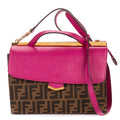 Shoulder Bag Demi Jour Crossbody Fushia Calfskin with Zucca Canvas