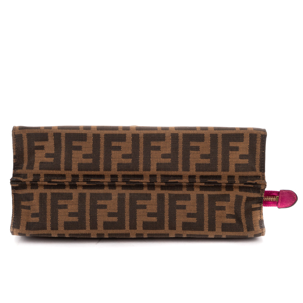 Shoulder Bag Demi Jour Crossbody Fushia Calfskin with Zucca Canvas