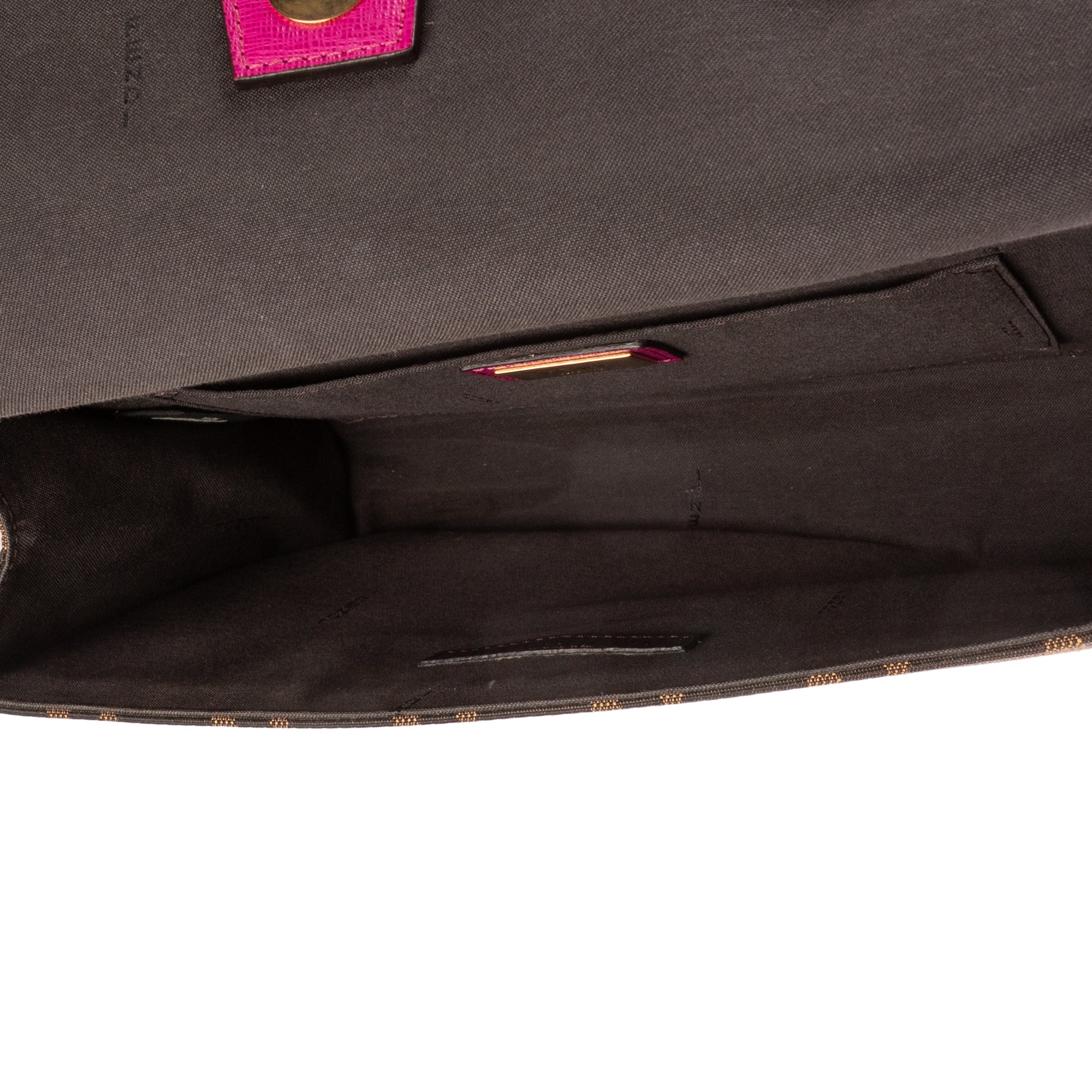 Shoulder Bag Demi Jour Crossbody Fushia Calfskin with Zucca Canvas