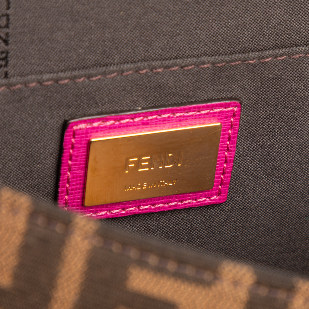 Shoulder Bag Demi Jour Crossbody Fushia Calfskin with Zucca Canvas