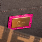 Shoulder Bag Demi Jour Crossbody Fushia Calfskin with Zucca Canvas