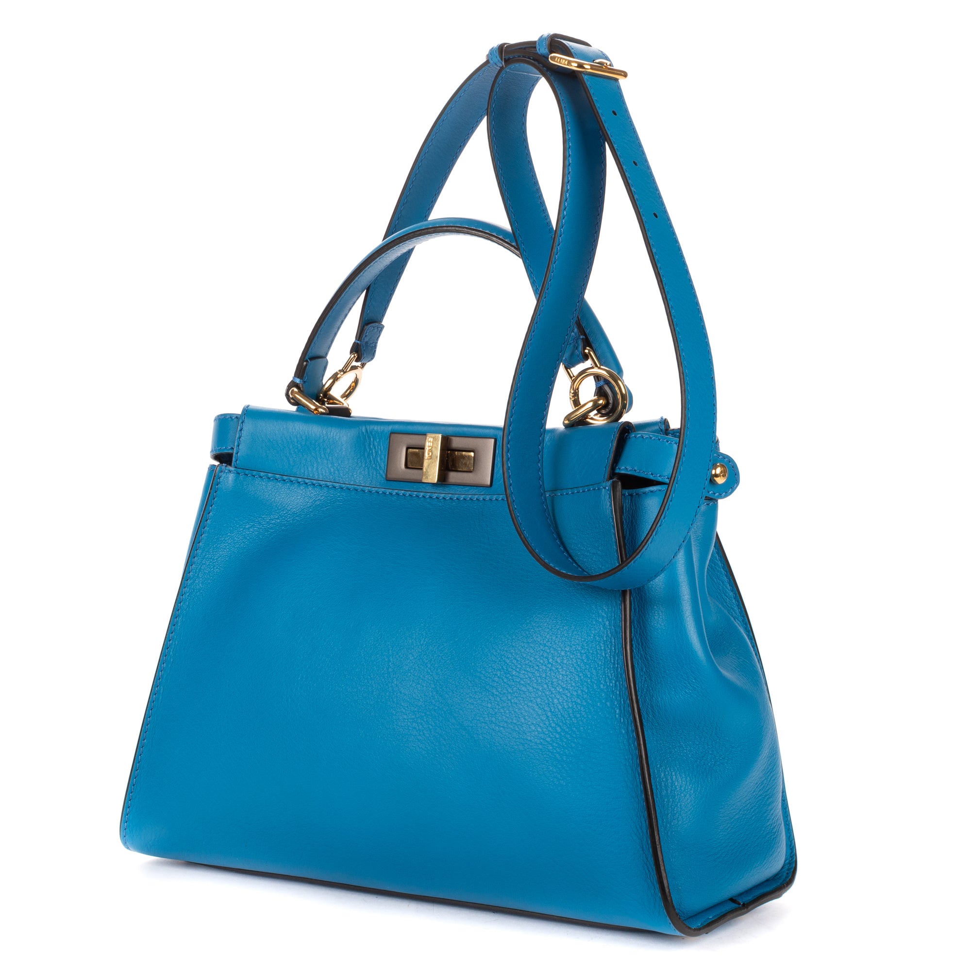 Shoulder Bag Medium Peekaboo Medium Blue Selleria Leather