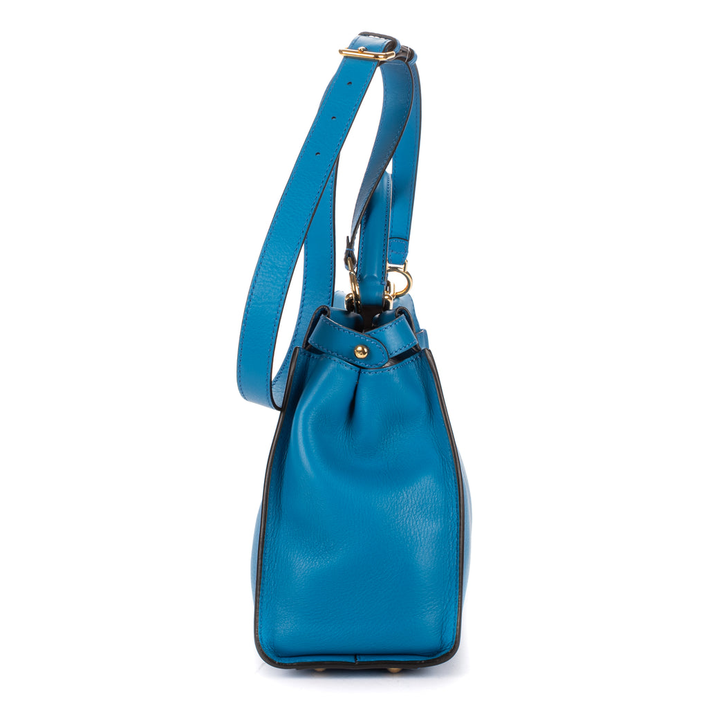 Shoulder Bag Medium Peekaboo Medium Blue Selleria Leather