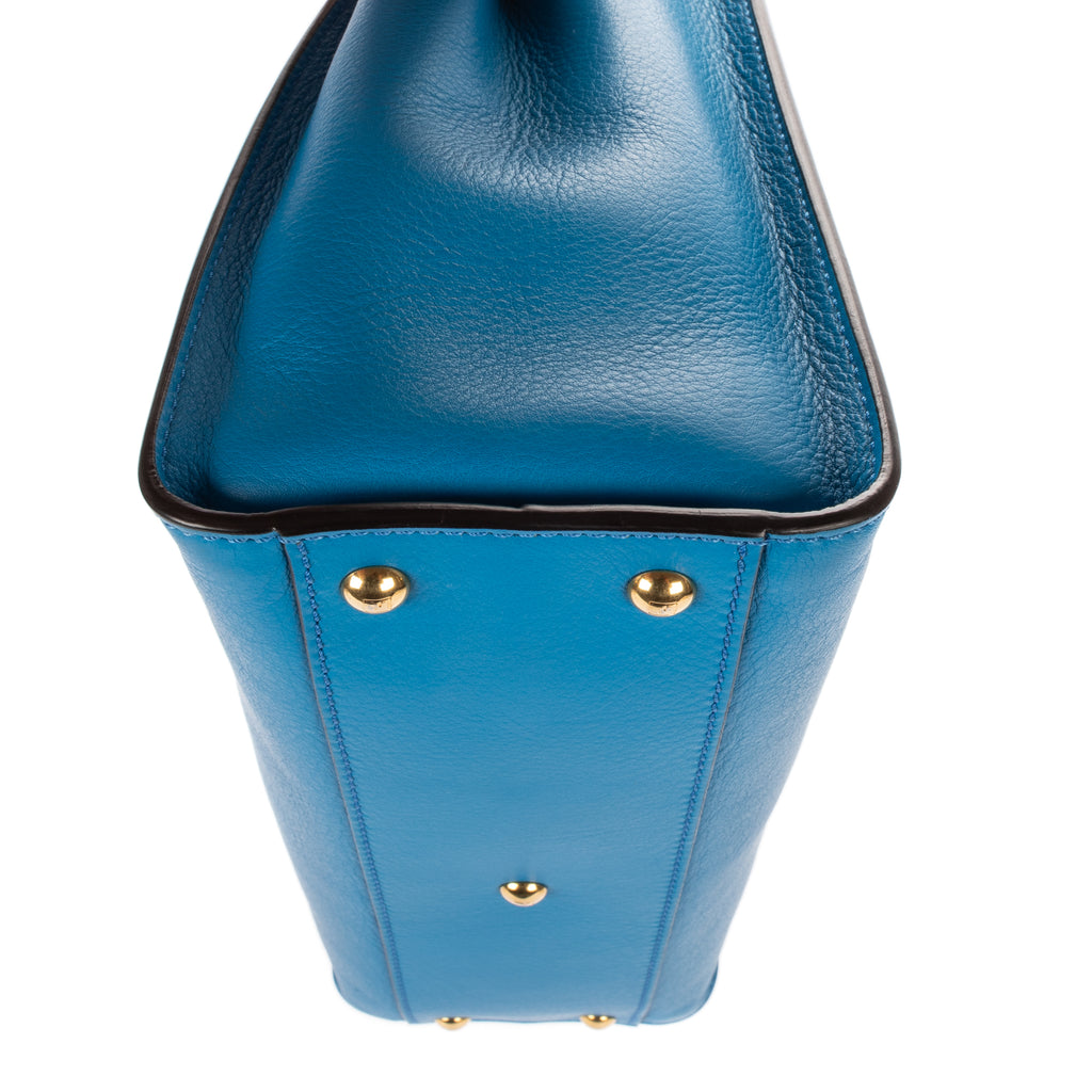 Shoulder Bag Medium Peekaboo Medium Blue Selleria Leather