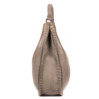 Shoulder Bag Selleria Hobo Grey Grained Calfskin Leather