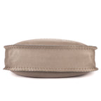 Shoulder Bag Selleria Hobo Grey Grained Calfskin Leather