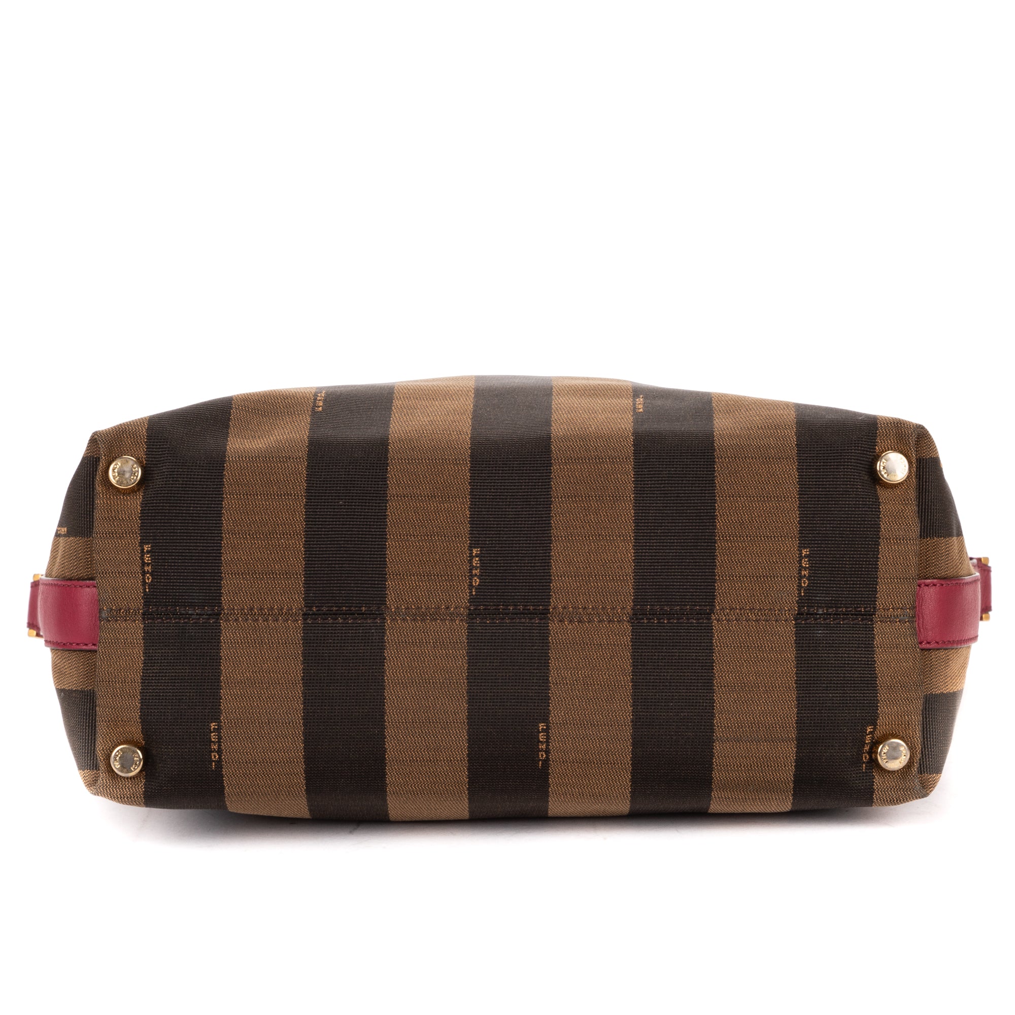 Shoulder Bag Medium Pequin Zip Tote Medium Fushia Calfskin with Pequin Striped Canvas