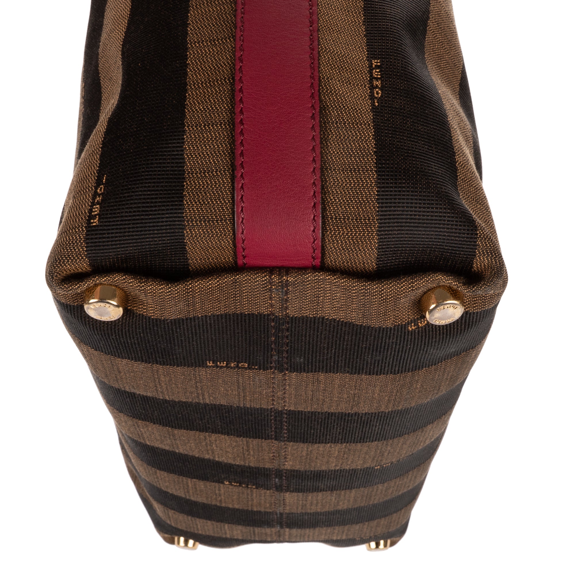 Shoulder Bag Medium Pequin Zip Tote Medium Fushia Calfskin with Pequin Striped Canvas