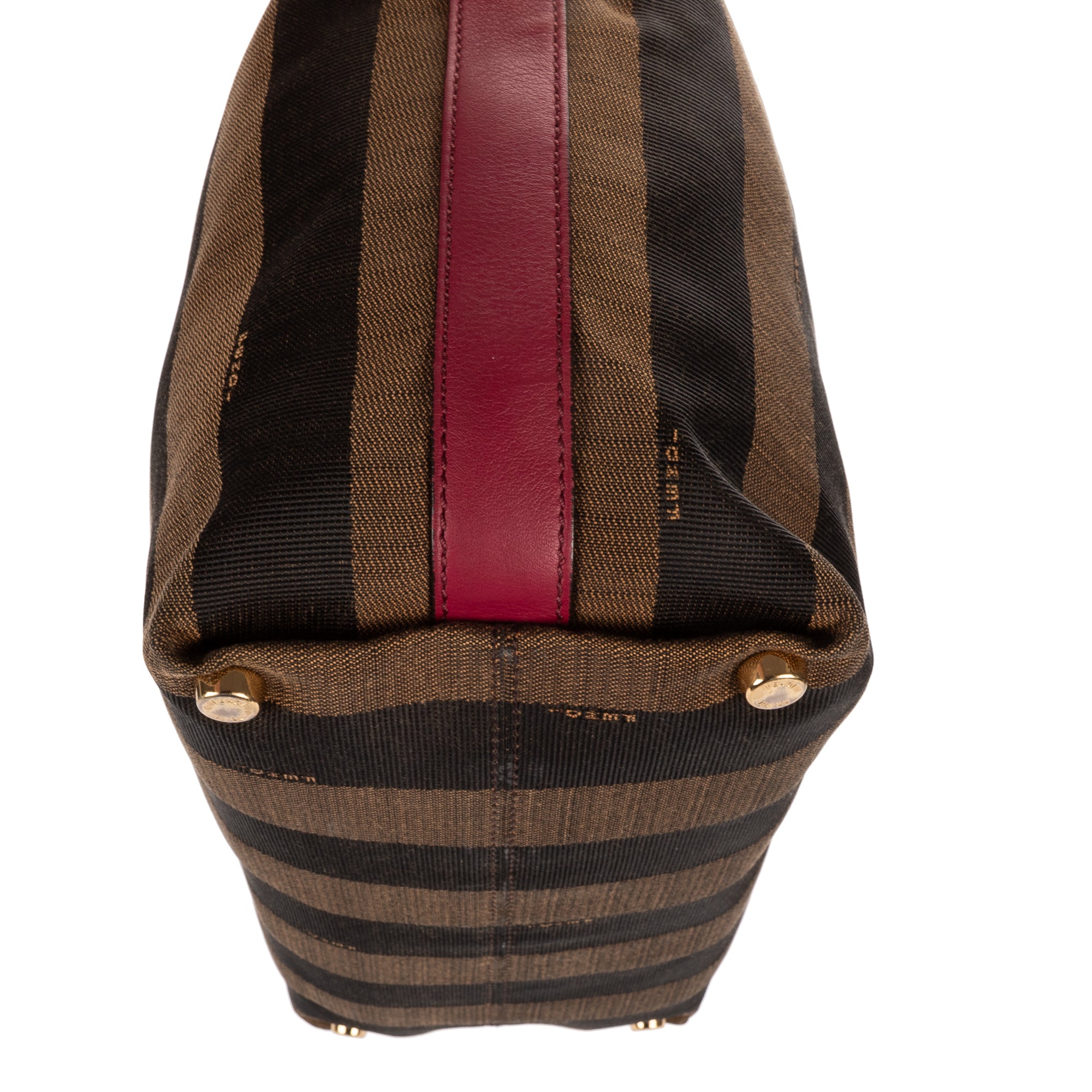 Shoulder Bag Medium Pequin Zip Tote Medium Fushia Calfskin with Pequin Striped Canvas