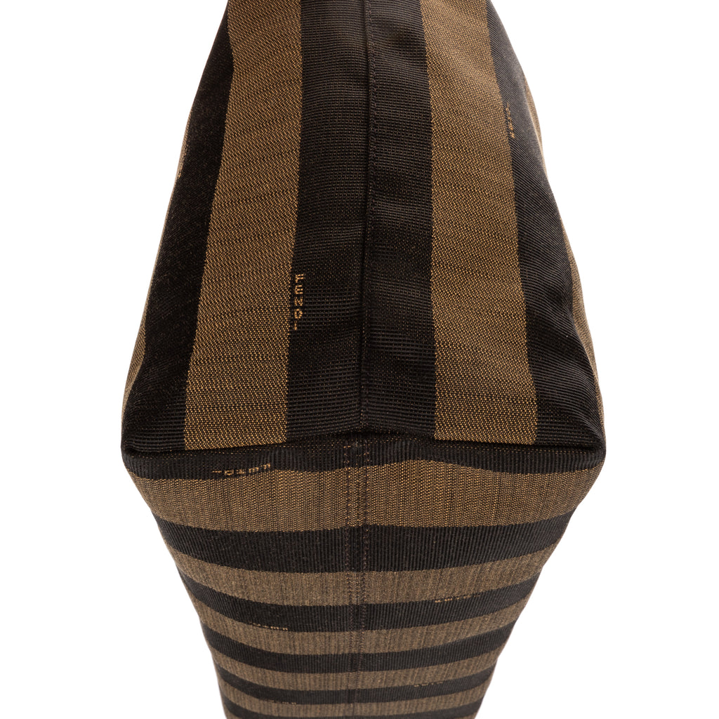 Shoulder Bag Large Pequin Zip Tote Large Pink Calfskin with Pequin Striped Canvas