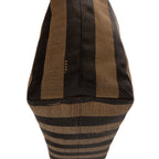 Shoulder Bag Large Pequin Zip Tote Large Pink Calfskin with Pequin Striped Canvas