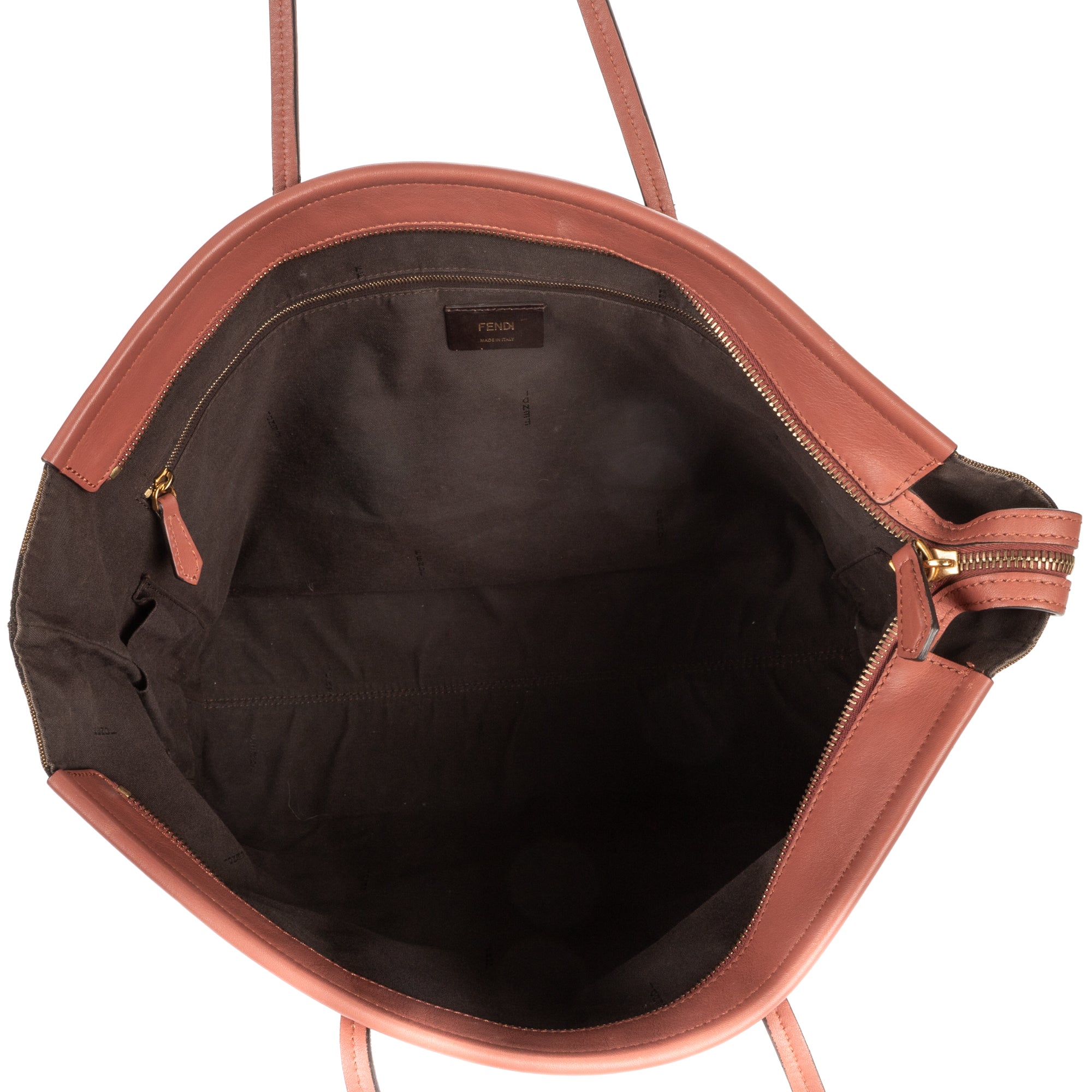Shoulder Bag Large Pequin Zip Tote Large Pink Calfskin with Pequin Striped Canvas