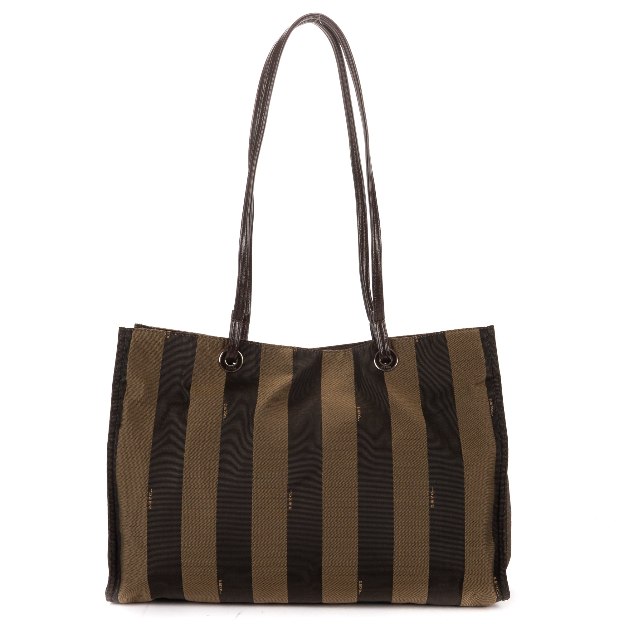 Shoulder Bag Shopper Tote Black Pequin Striped Canvas