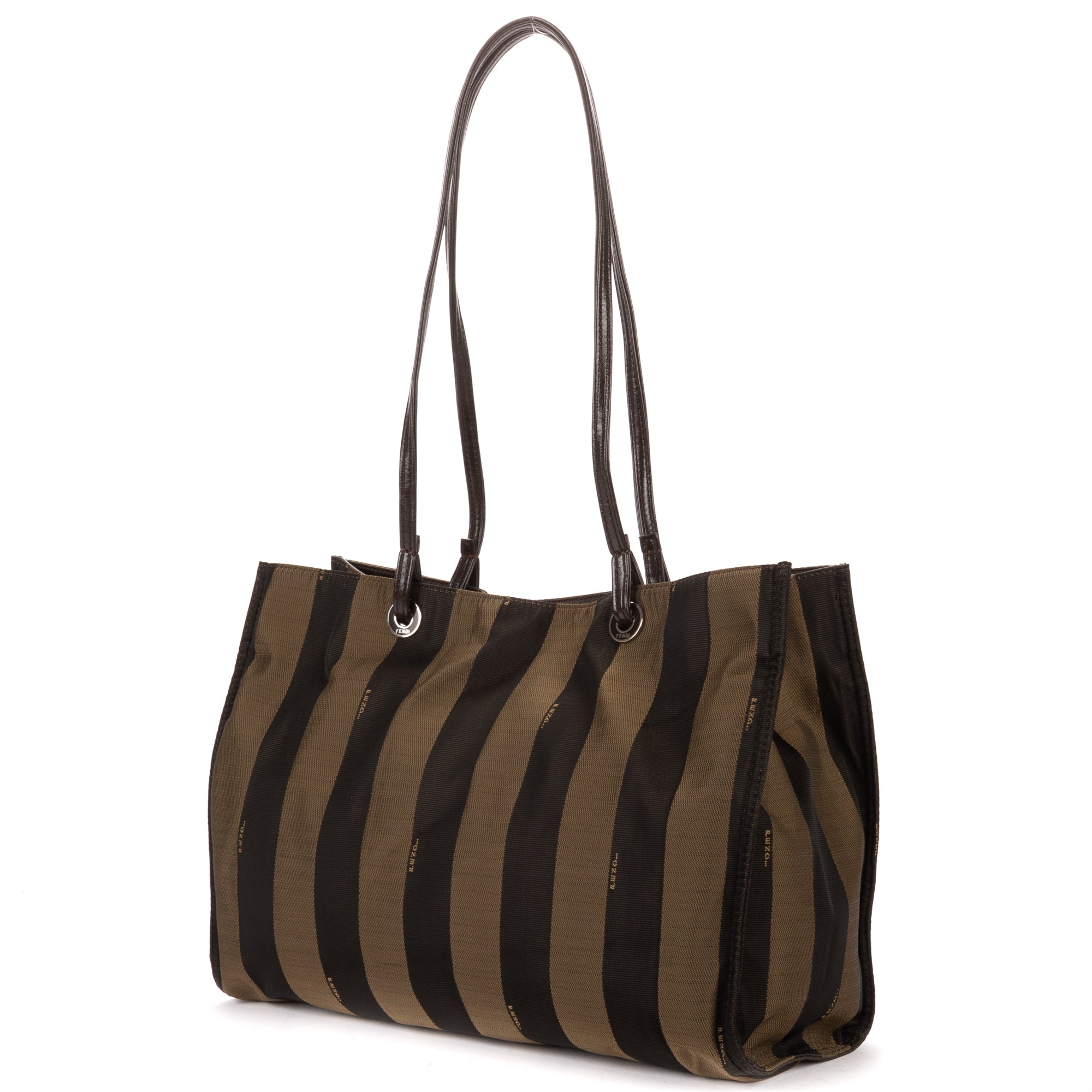 Shoulder Bag Shopper Tote Black Pequin Striped Canvas