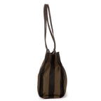 Shoulder Bag Shopper Tote Black Pequin Striped Canvas