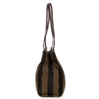 Shoulder Bag Shopper Tote Black Pequin Striped Canvas