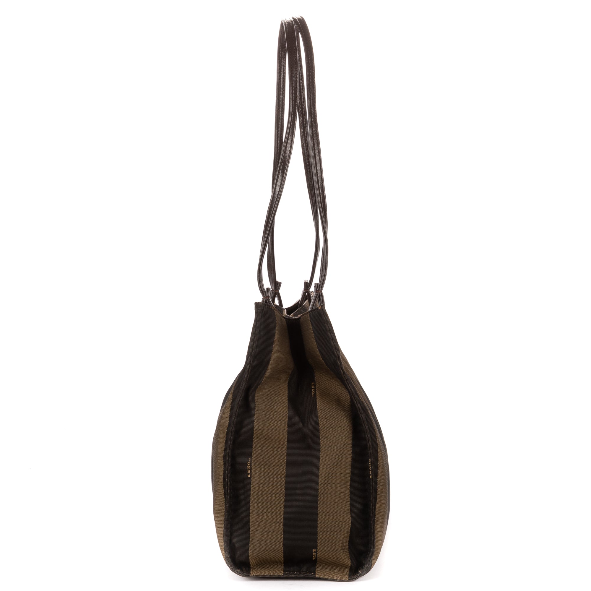 Shoulder Bag Shopper Tote Black Pequin Striped Canvas