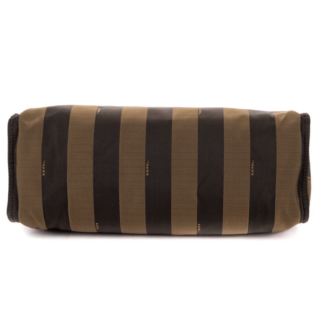 Shoulder Bag Shopper Tote Black Pequin Striped Canvas