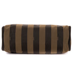 Shoulder Bag Shopper Tote Black Pequin Striped Canvas