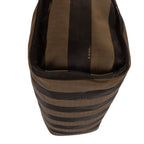 Shoulder Bag Shopper Tote Black Pequin Striped Canvas