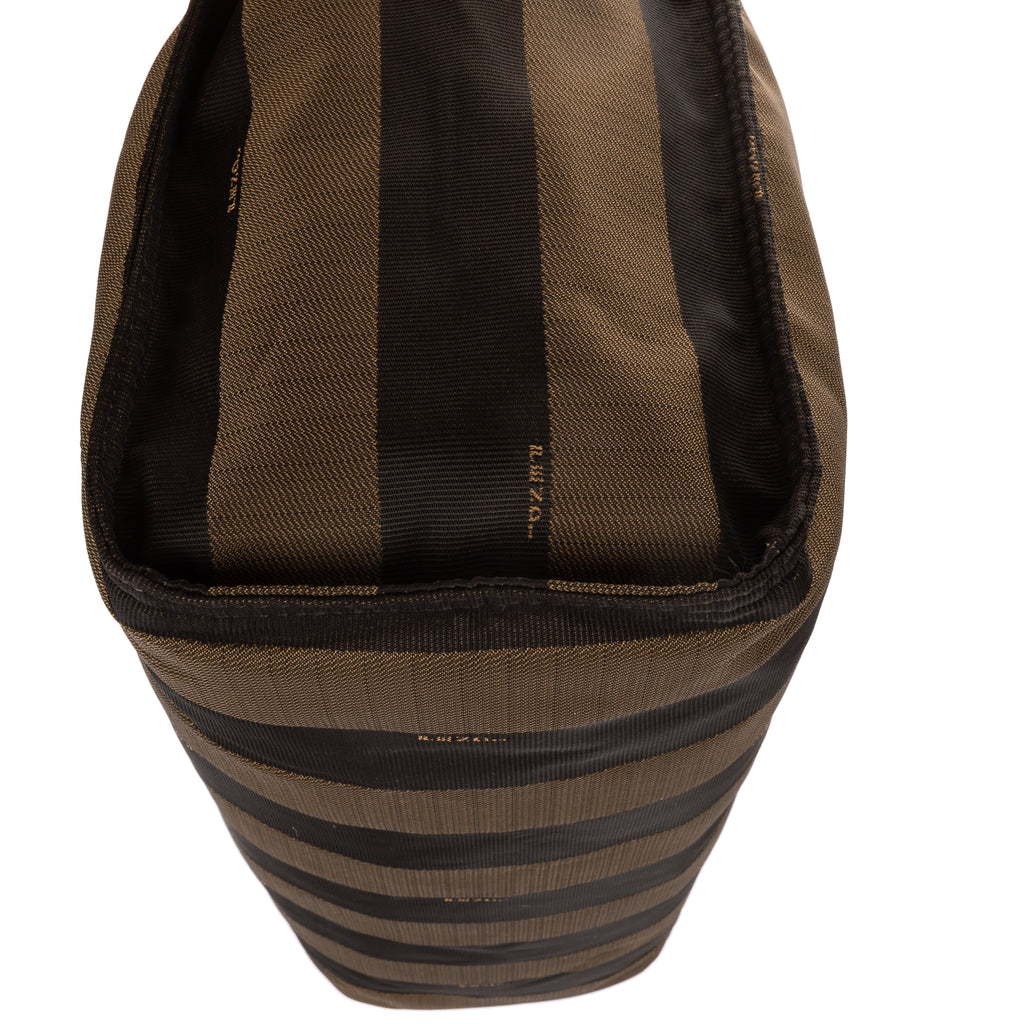 Shoulder Bag Shopper Tote Black Pequin Striped Canvas
