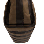Shoulder Bag Shopper Tote Black Pequin Striped Canvas