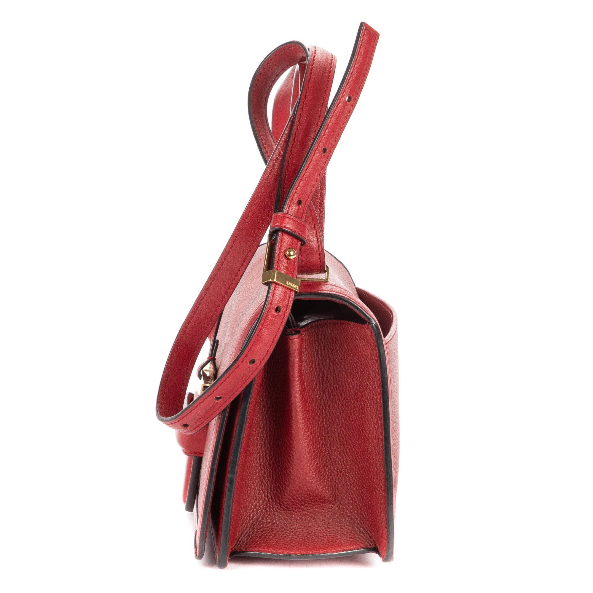 Shoulder Bag Medium Barcelona Medium Red Grained Calfskin Leather