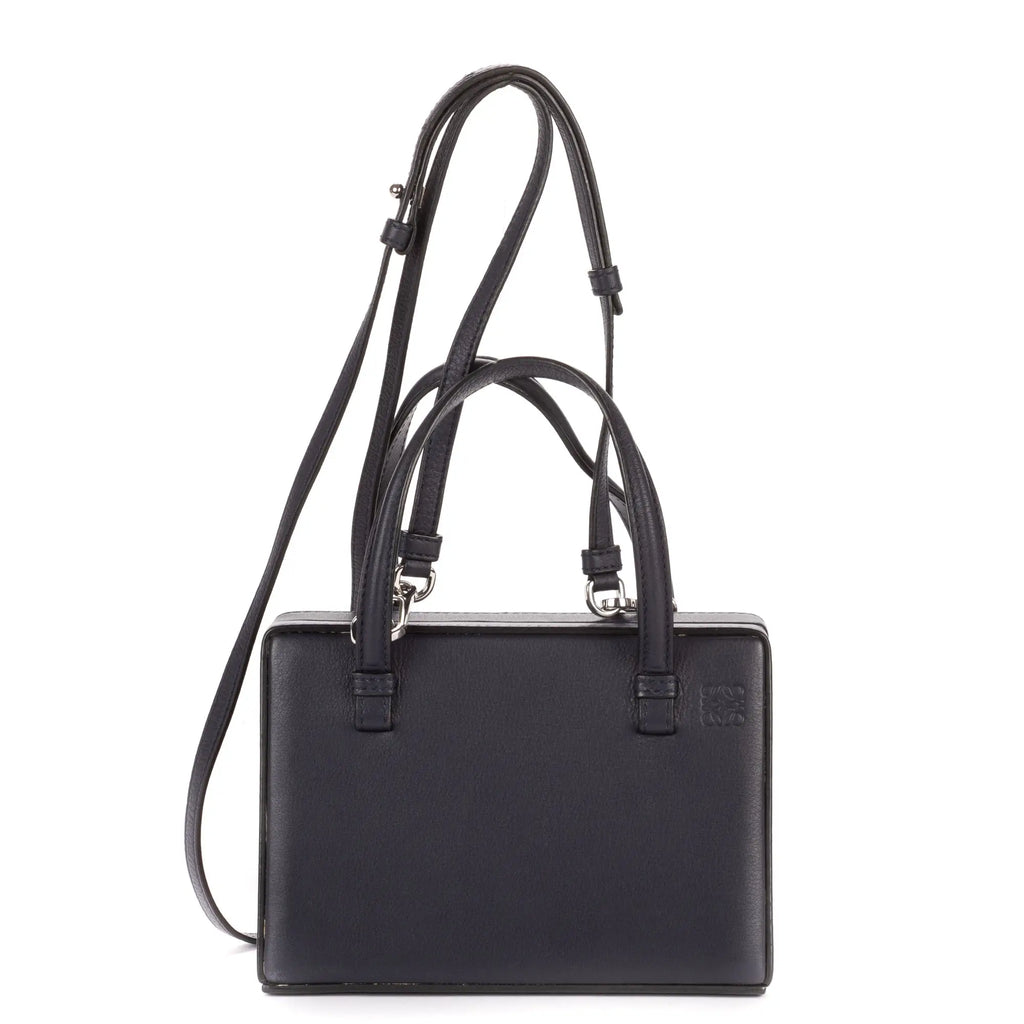 Bolso de Hombro London Postal con Asa Superior de Piel de Becerro Estampada Azul